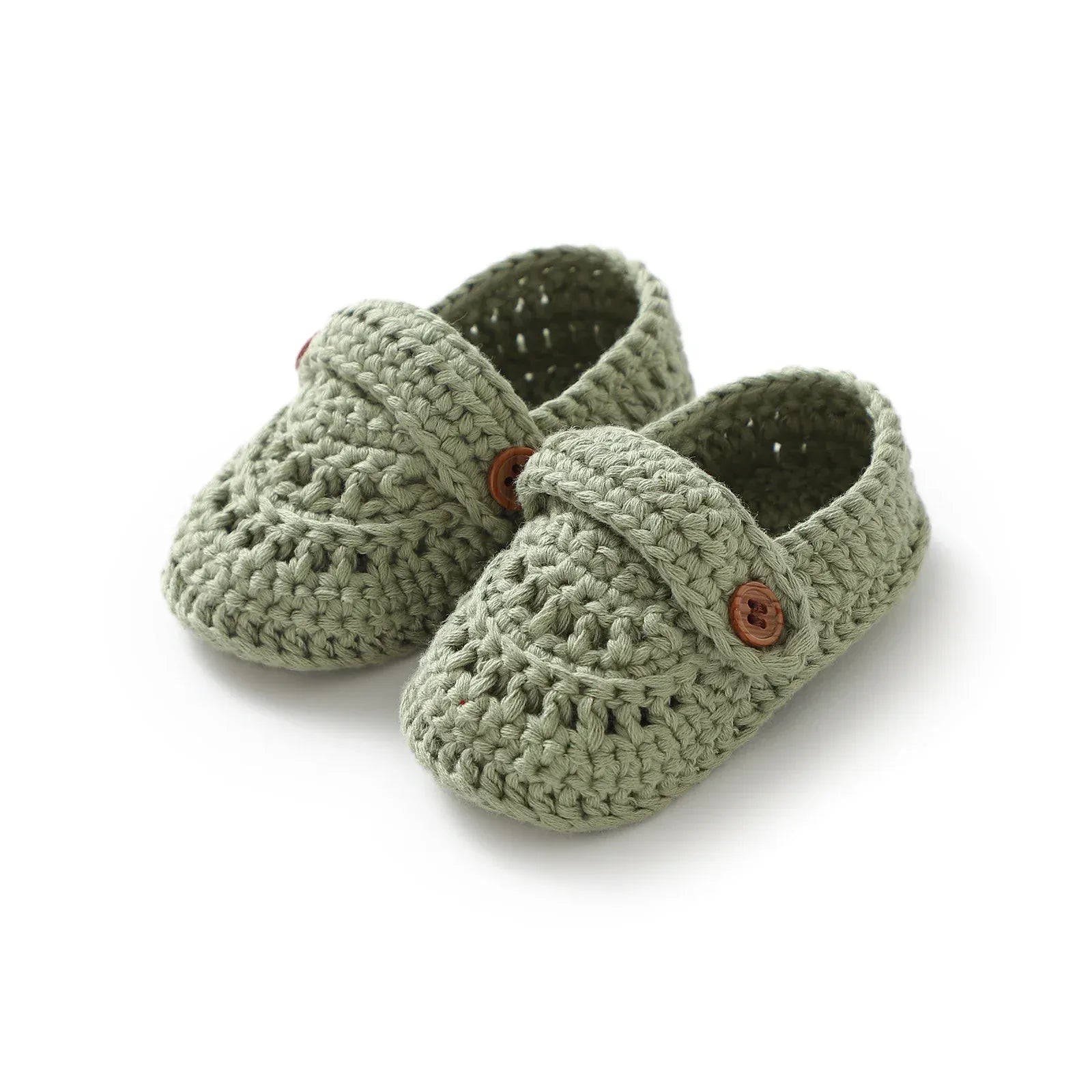 Green / 0-3M Crochet Knit Baby Shoes