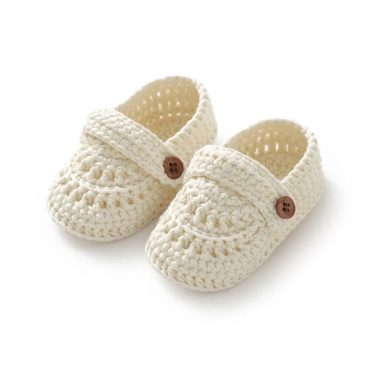 Beige / 0-3M Crochet Knit Baby Shoes
