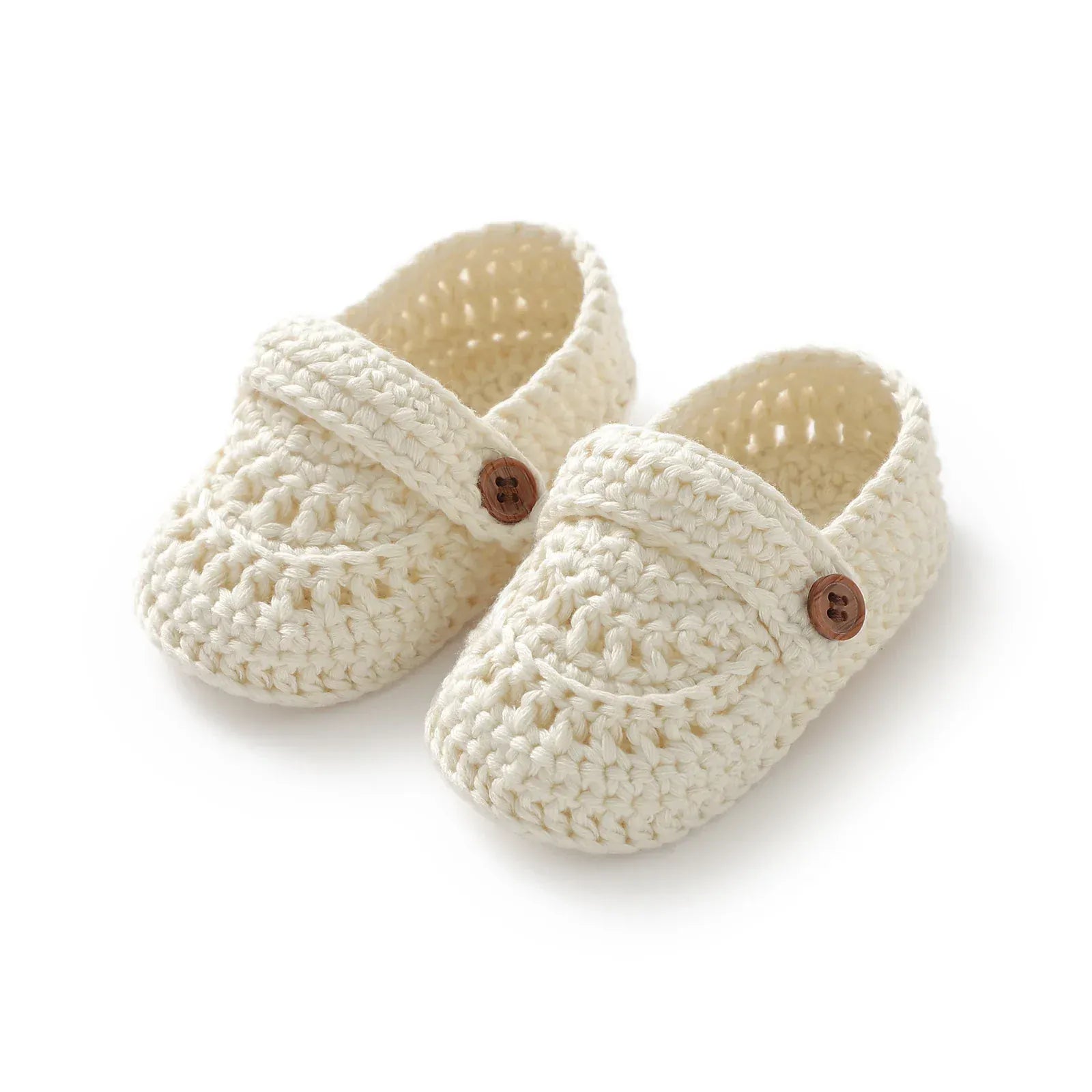 Beige / 0-3M Crochet Knit Baby Shoes