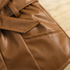 Crop Tops+PU Leather Belt Shorts