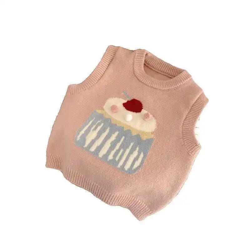 Cupcake Design Knitted Sweater Vest