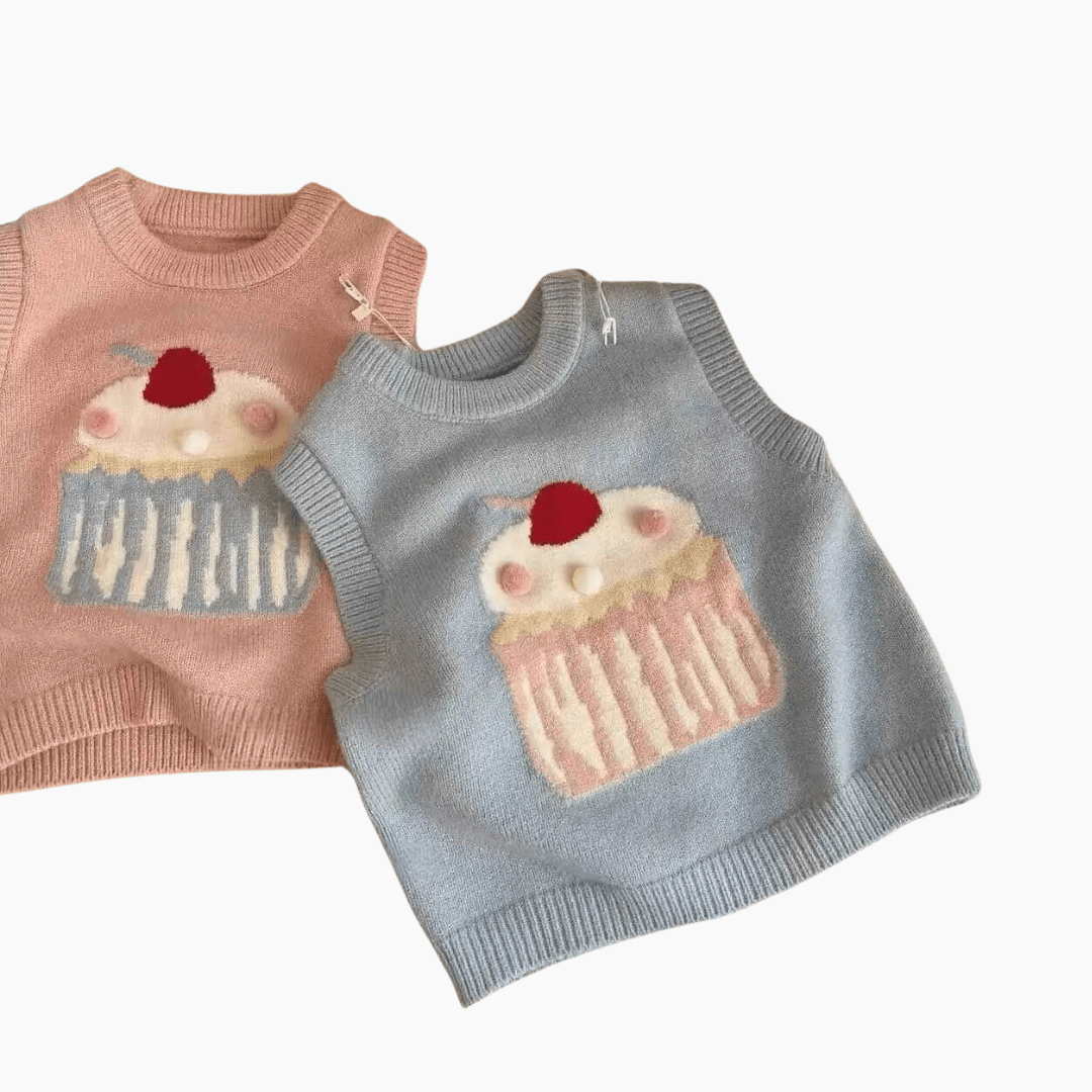 Cupcake Design Knitted Sweater Vest