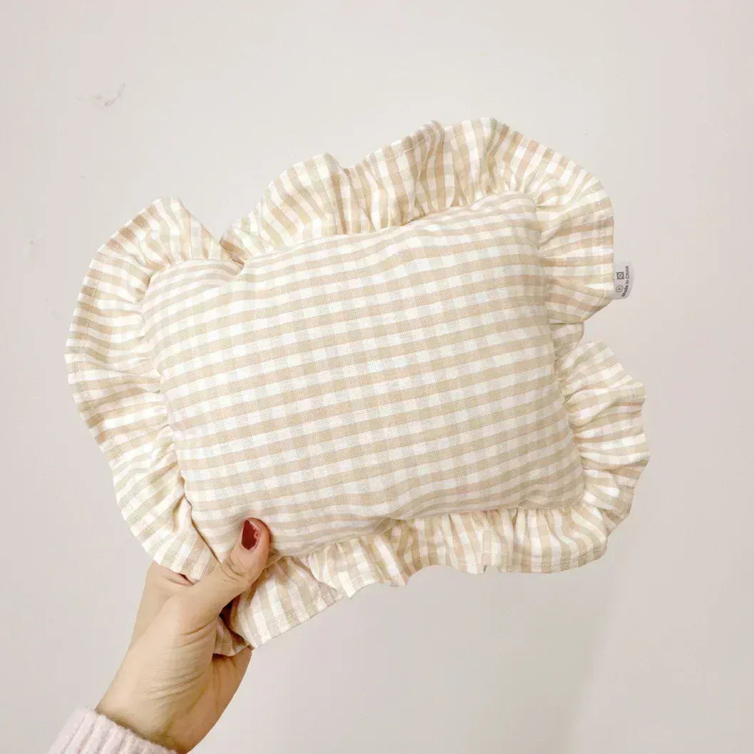 Coffee (28x34cm) Custom Name Cotton Ruffle Baby Pillow