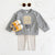 Cute Bread Print Sweatshirt and Pants Set