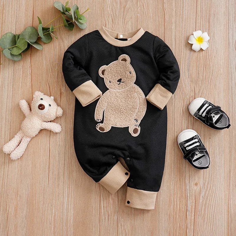 black / 0-3M Cute Cartoon Teddy Bear Short