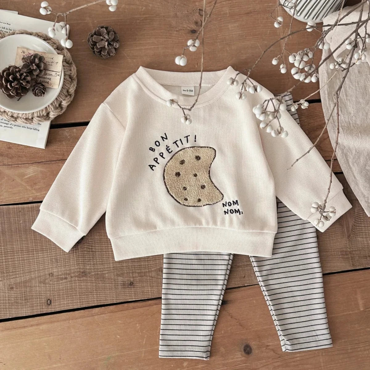 Cookies / 6-9M Cute Croissant or Cookie Sweatshirt Set