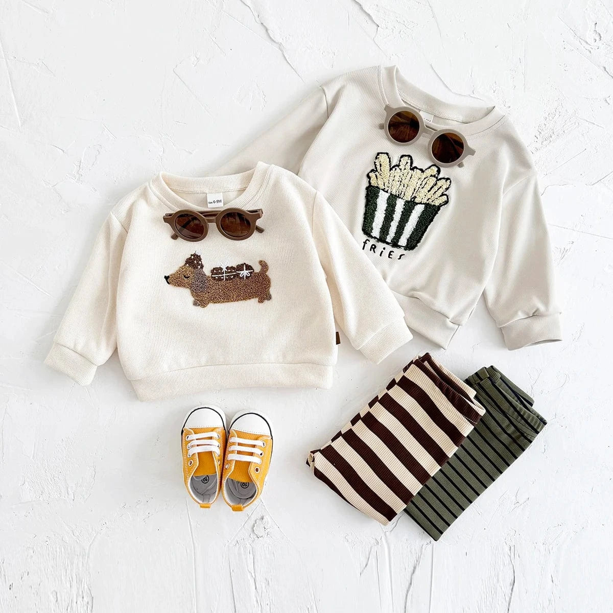 Cute Puppy Embroidery Baby Outfit