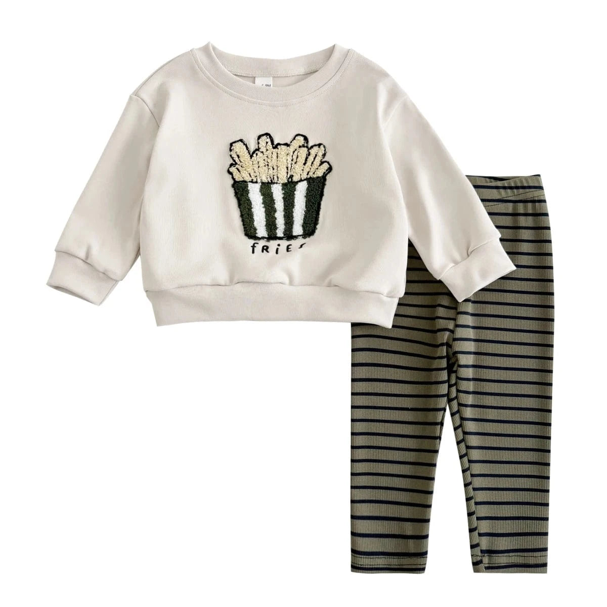 Ivory / 6-9M Cute Puppy Embroidery Baby Outfit
