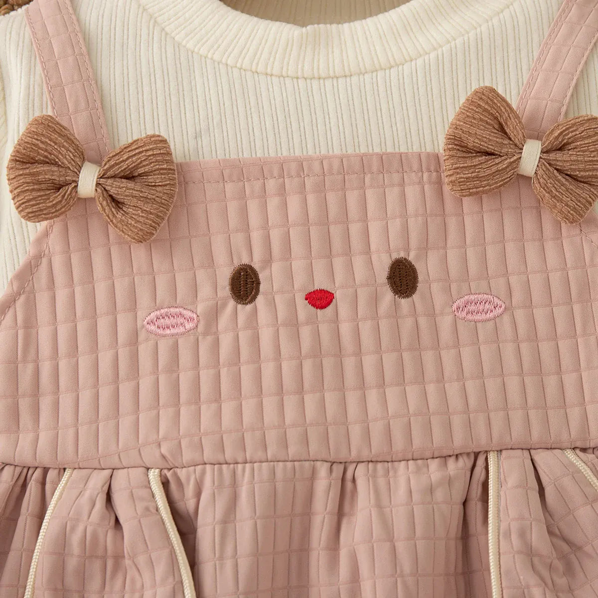 Cute Rabbit Baby Girl Dress Sweet Bow Long Sleeve 9M–3Y