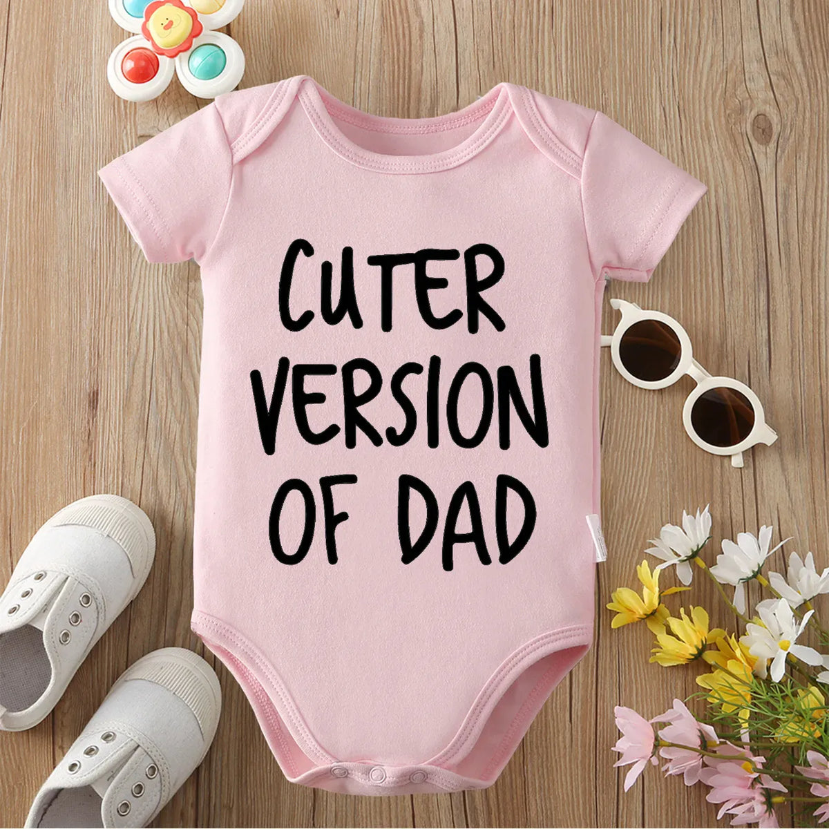 Pink / 0-3M Cuter Version of Dad' Pure Cotton Baby Bodysuit