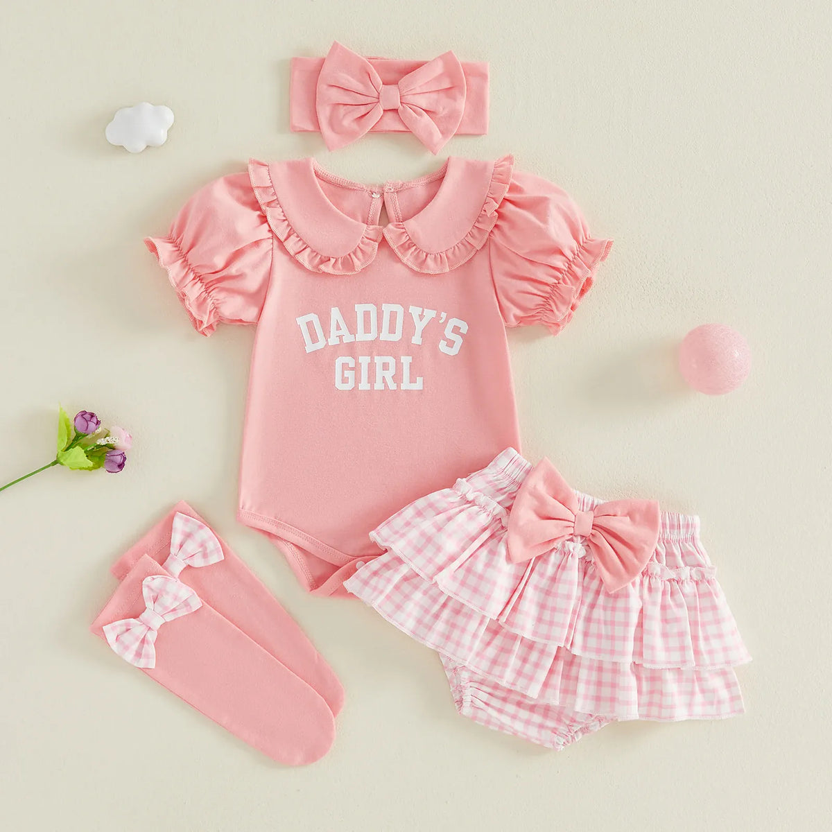 Daddy's Girl Baby 4-Piece Set — Romper, Skirt, Headband & Socks