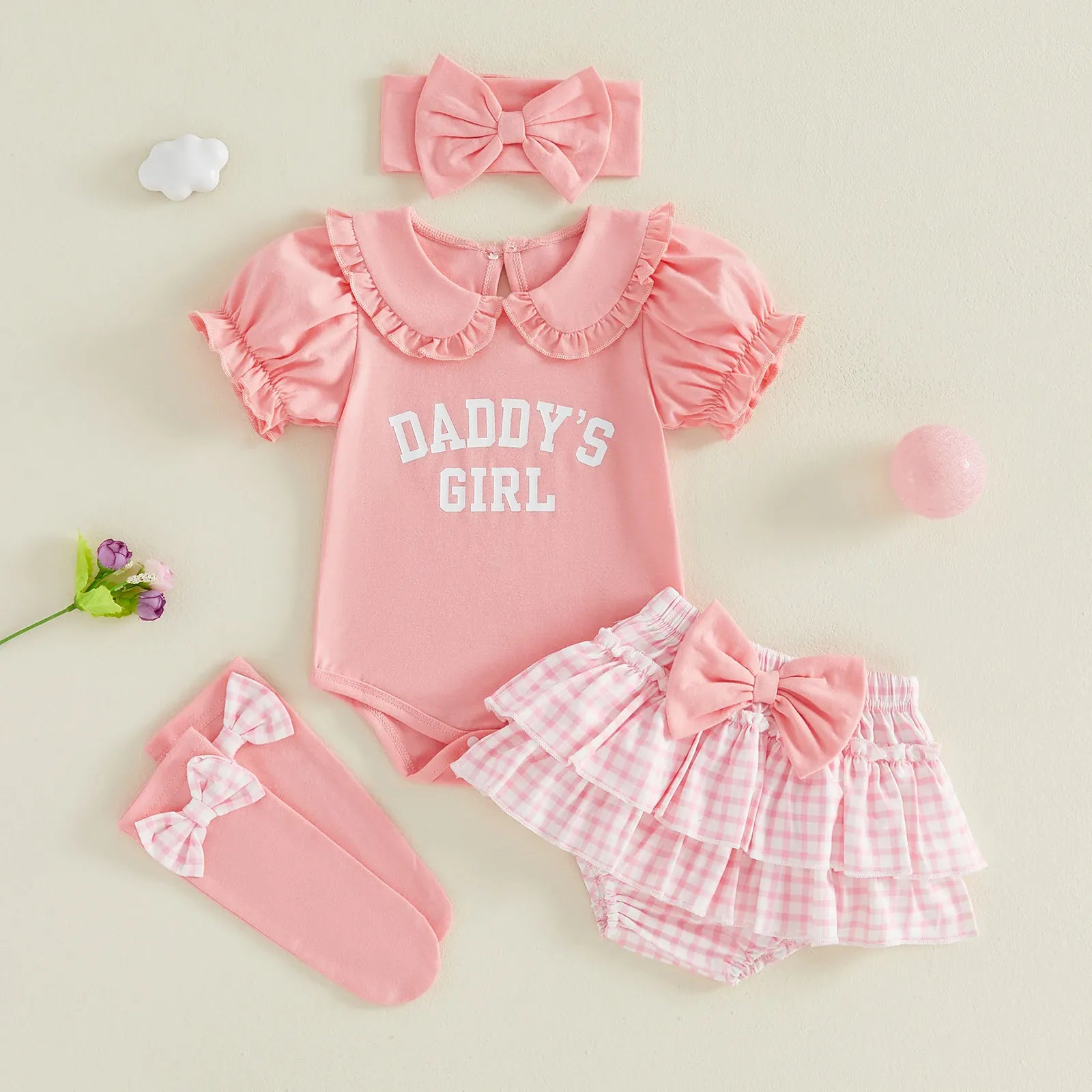 Daddy's Girl Baby 4-Piece Set — Romper, Skirt, Headband & Socks
