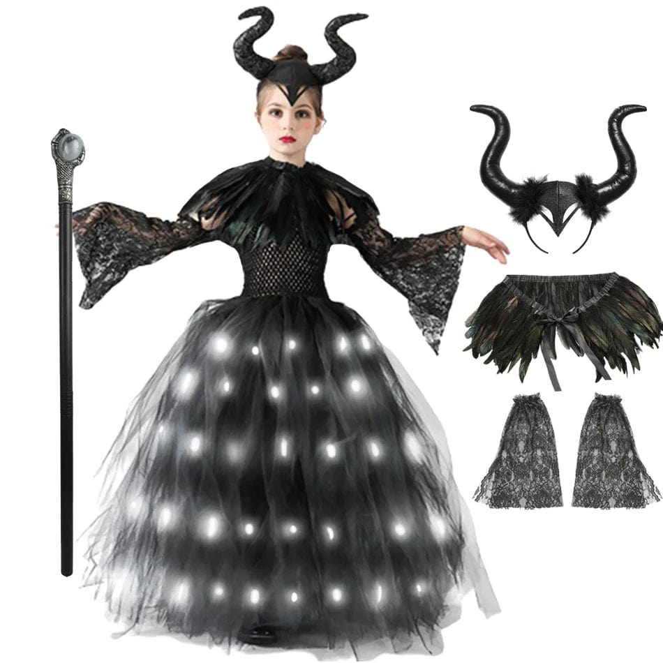 5 pcs LED Set B / 6-7T Dark Fairy Queen LED Costume