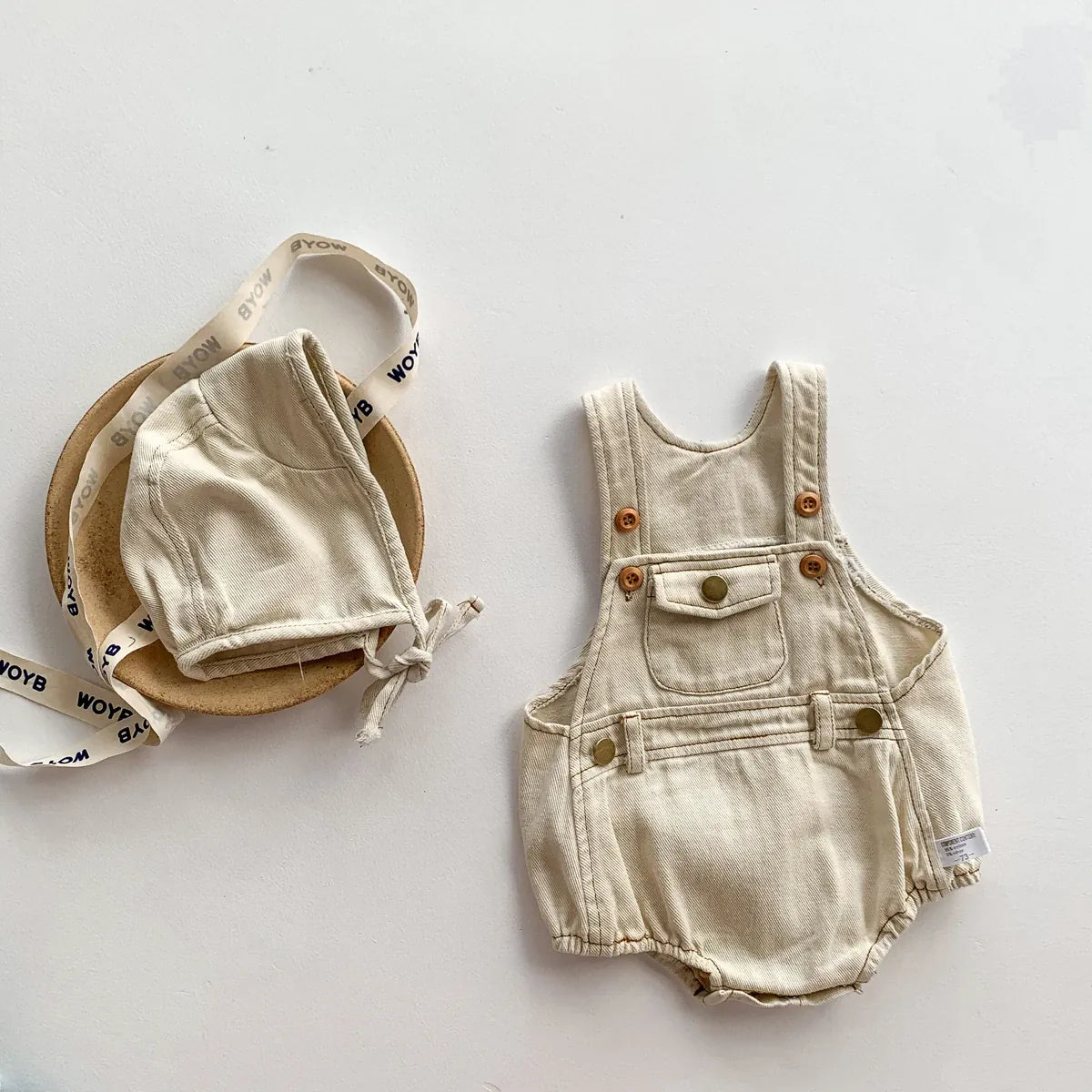 Beige / 3M Denim Sling Romper I