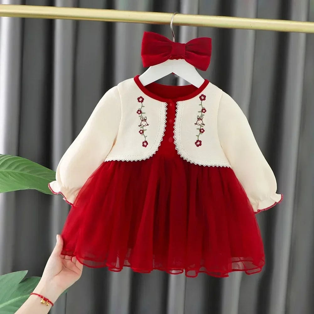 Red 4410 / 4-5T Dresses Full Sleeve Dress