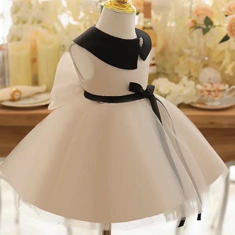 Girl's Clothing Elegant Black and White Princess Dress