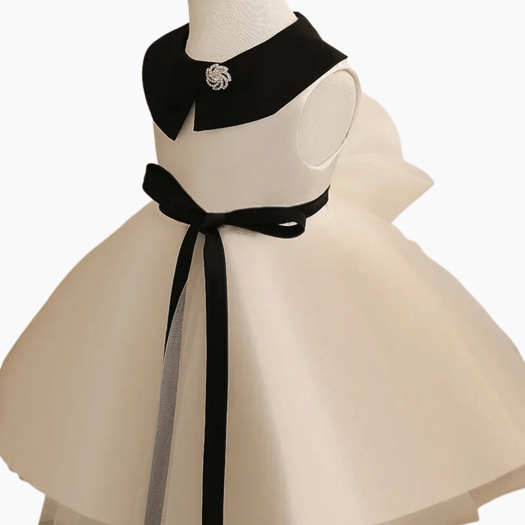 Girl&#39;s Clothing Elegant Black and White Princess Dress