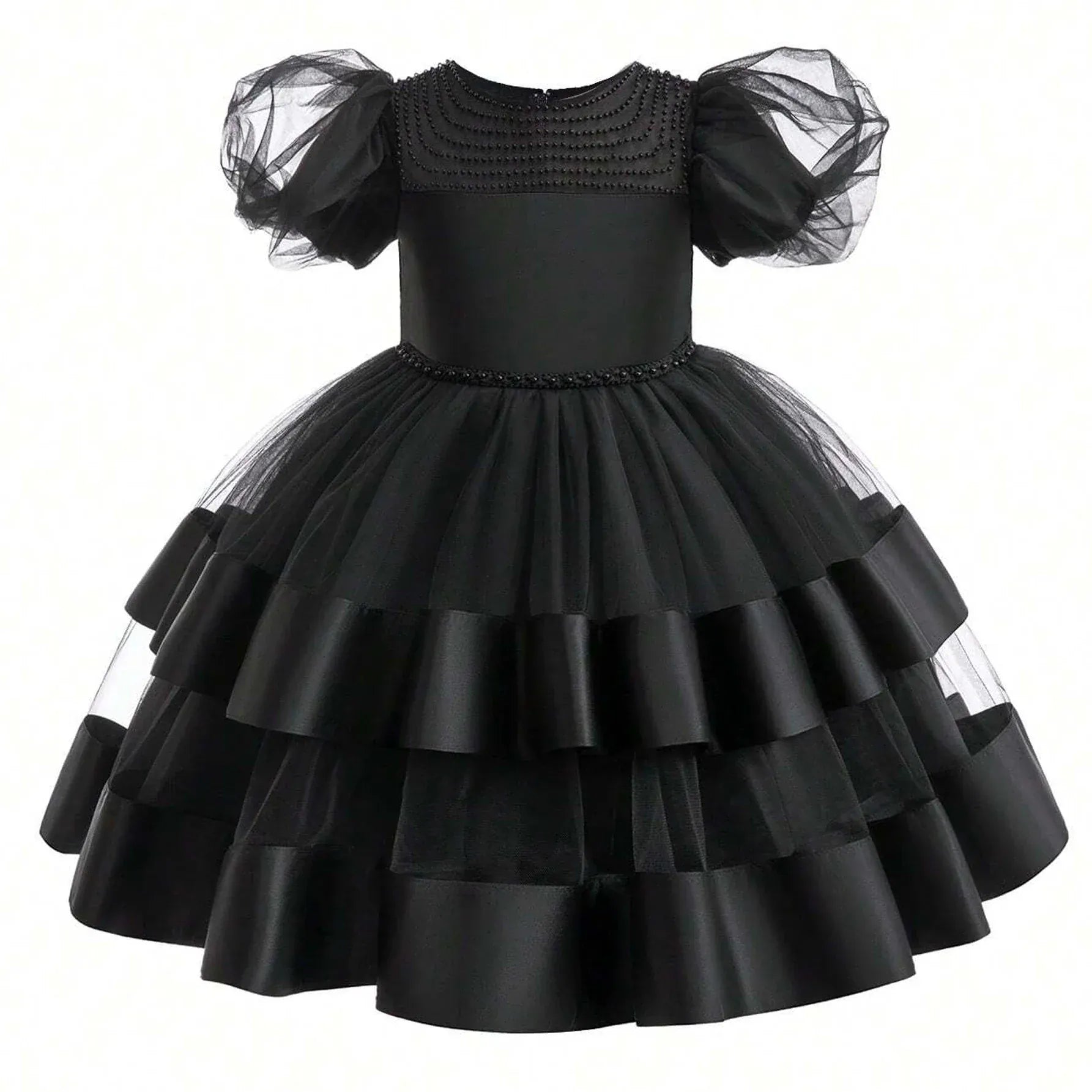 Elegant Black Princess Dress for Girls, Black / 6T Elegant Black Princess Dress for Girls, Black / 6T
