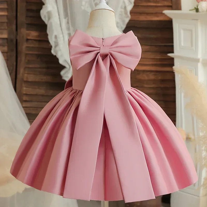 Pink / 5T Elegant Bow Girls Dress