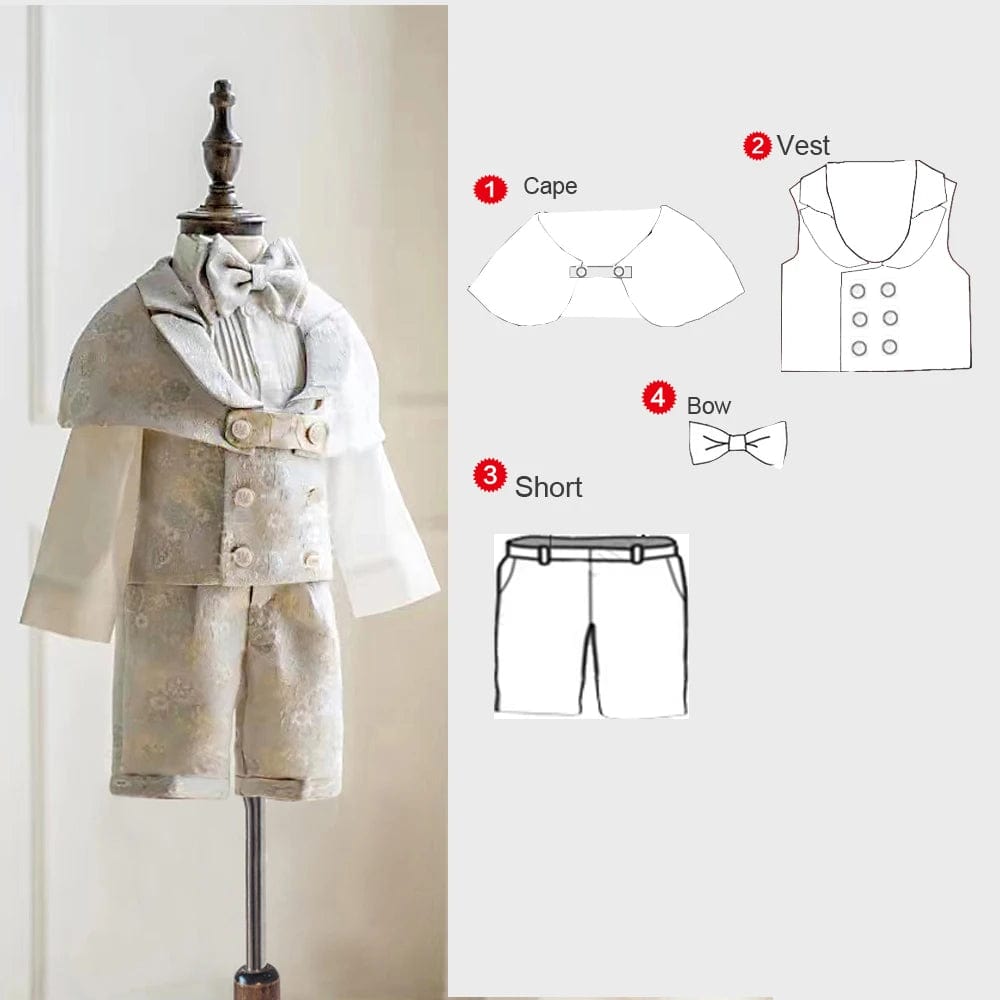 Boy's Clothing 4 pcs set / 2-3T Elegant Boys Formal Outfit with Bow Tie