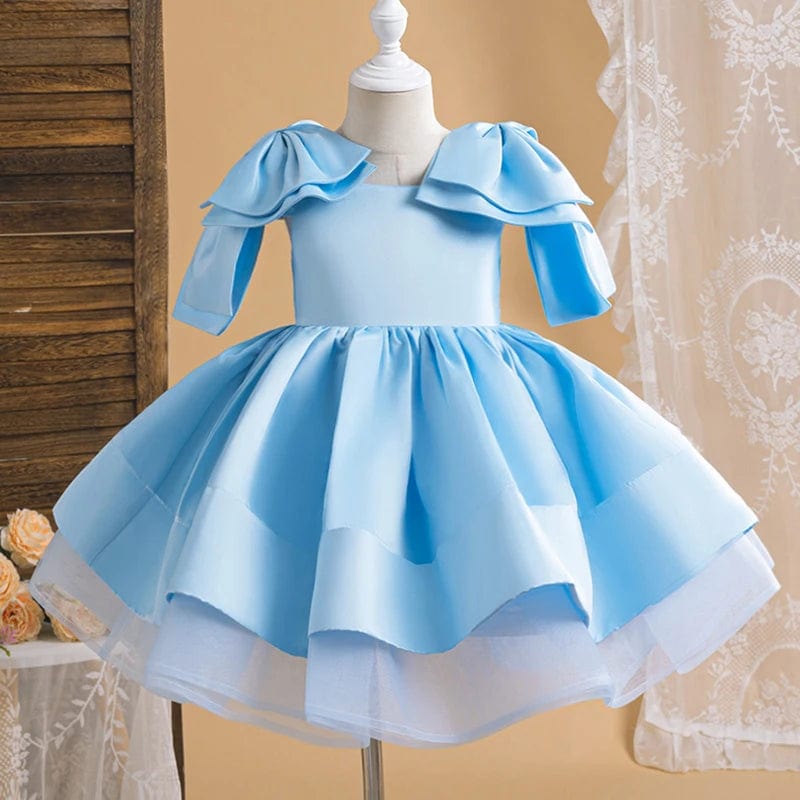 open lace back dress Girls Birthday Elegant Dress Girls Prom Princess Dress – marryshe main image 1