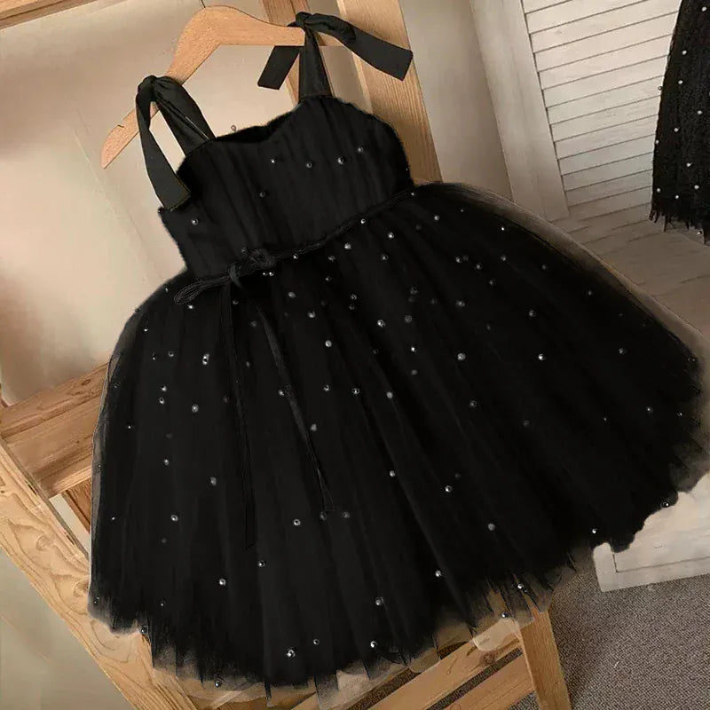 Black / 6-12M Elegant Princess Party Dress for Girls