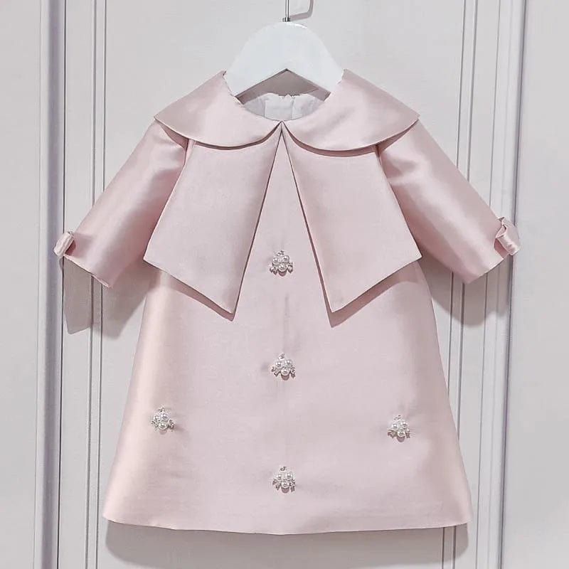 Pink / 18-24M Elegant Satin Girls Dress