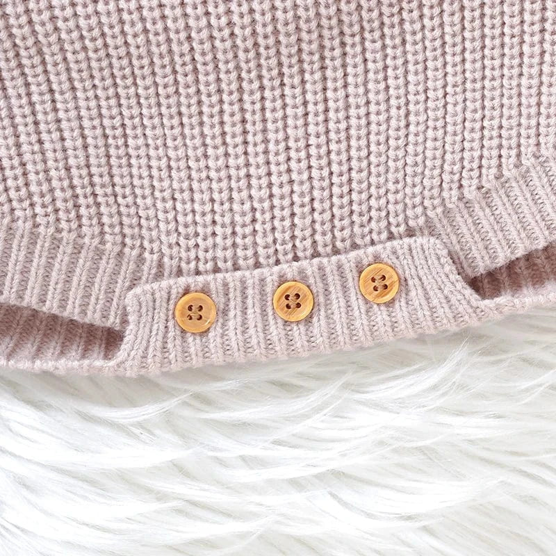 Embroidered Knit Baby Romper