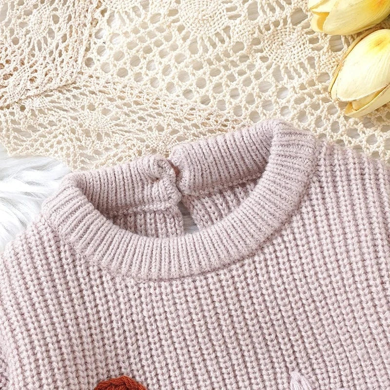 Embroidered Knit Baby Romper