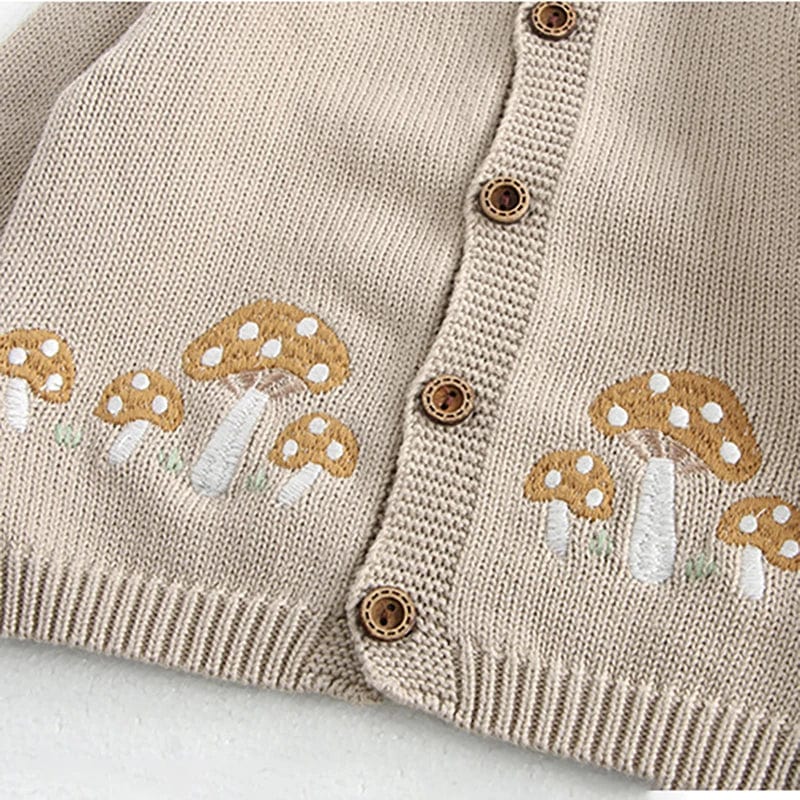 Embroidered Mushroom Cardigan