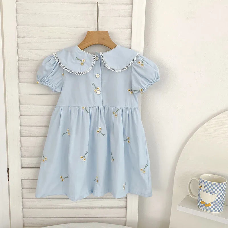 Embroidered Peter Pan Collar Dress