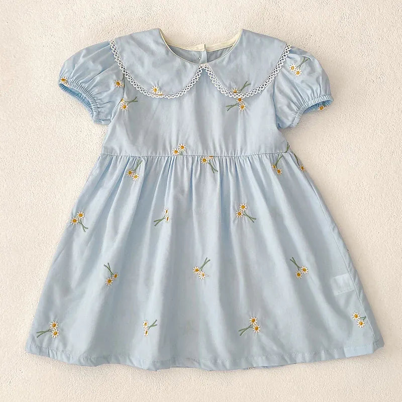 Embroidered Peter Pan Collar Dress
