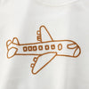 Embroidered Plane White Sweatshirt For Kids