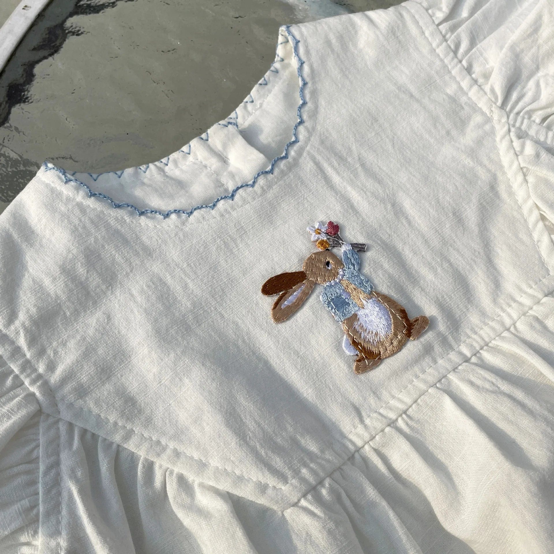 Girl's Clothing Embroidered Rabbit Baby Romper