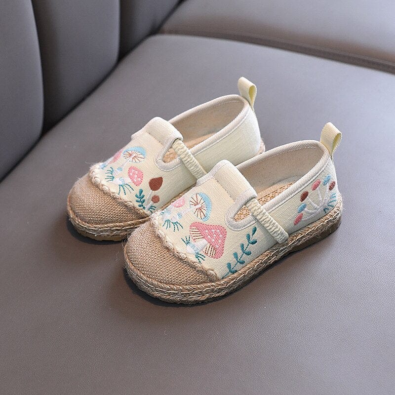 Beige / 26inner length15.9cm Embroidered Shoes