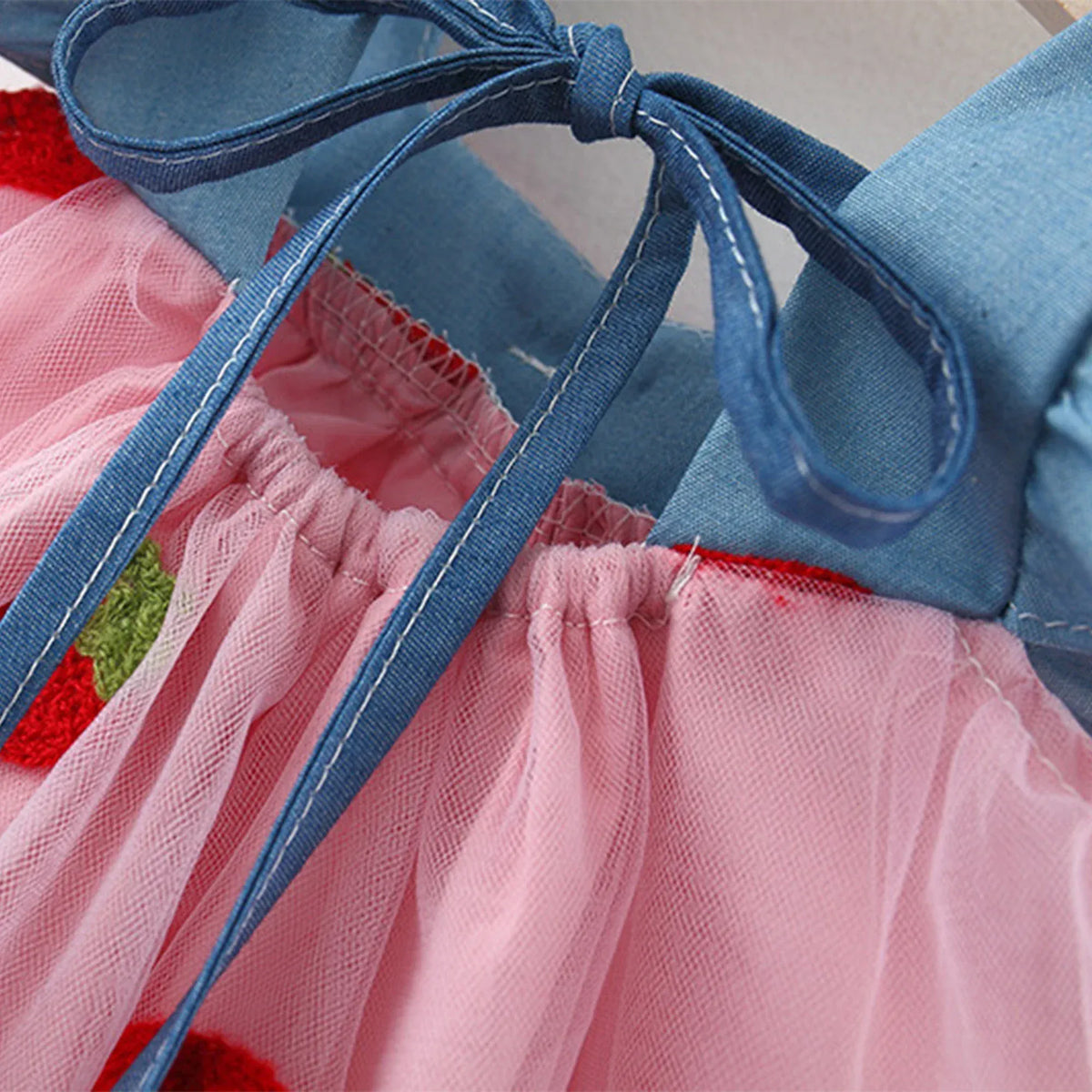 Embroidered Strawberry Cool Princess Dress