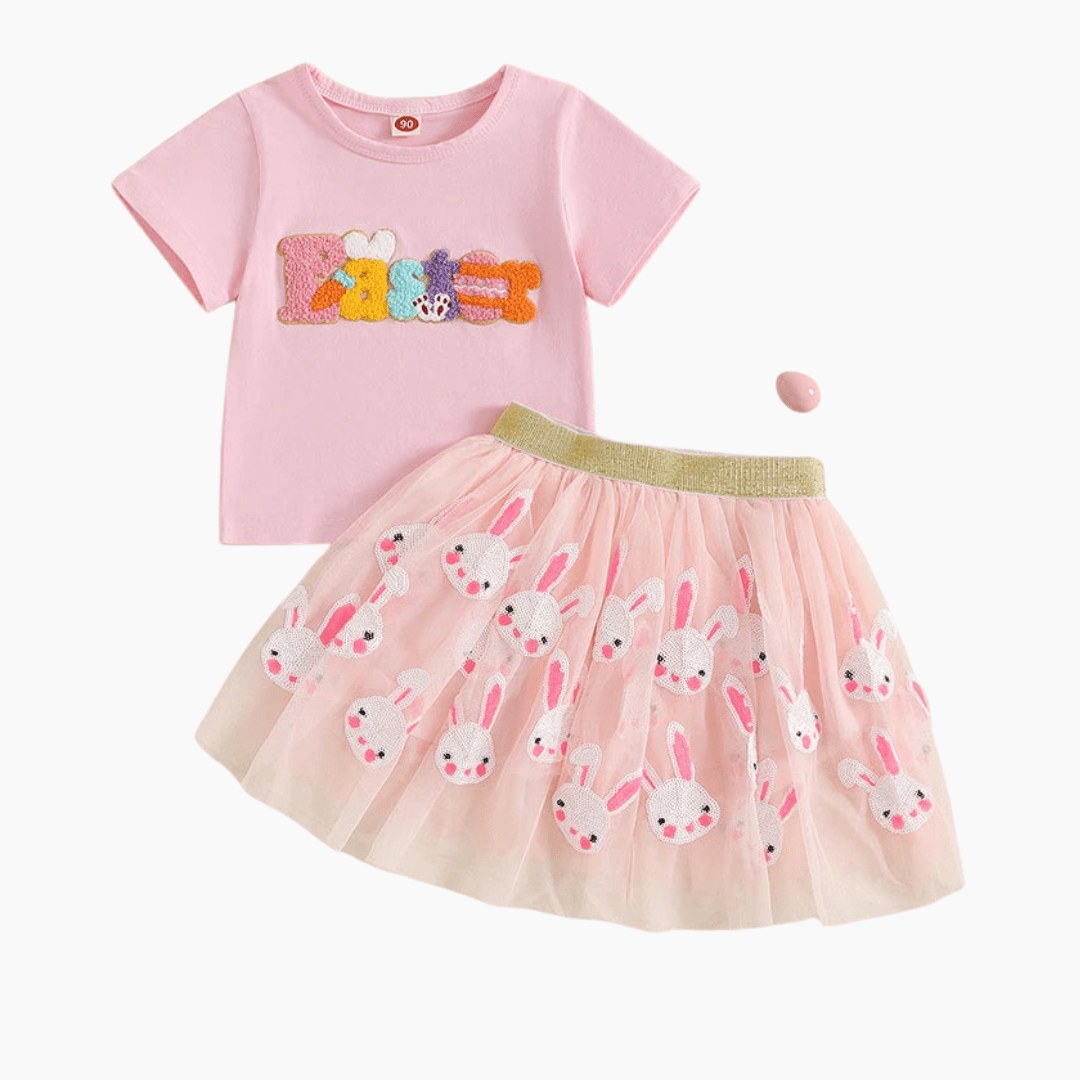 Embroidered Top and Bunny Tulle Skirt