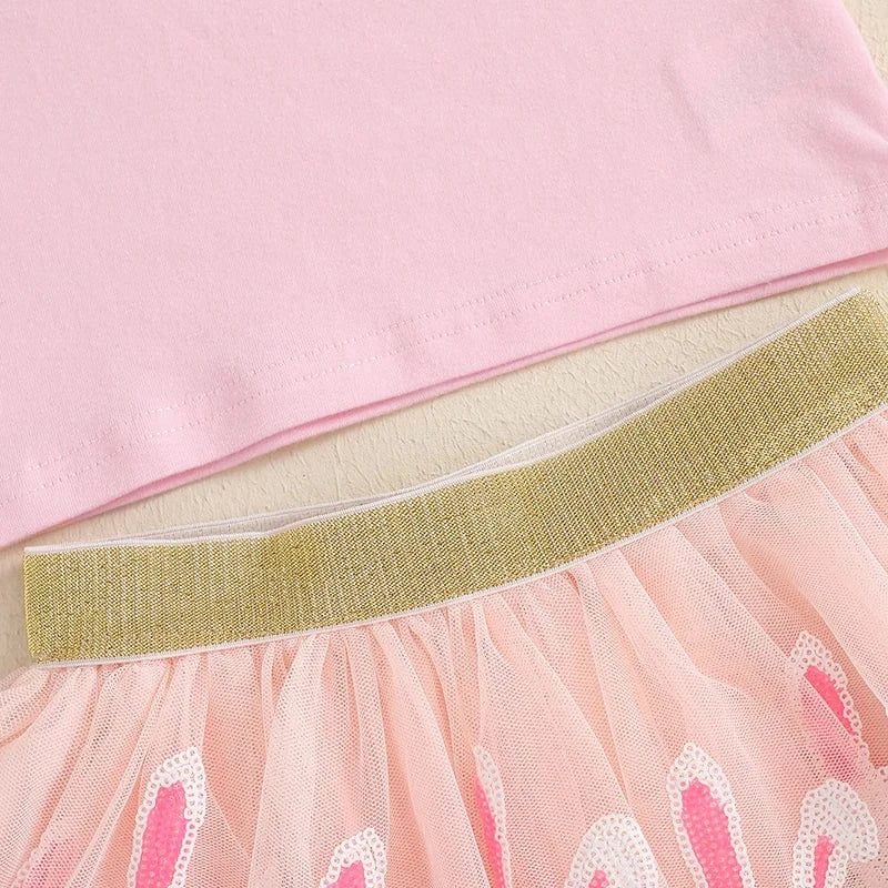 Embroidered Top and Bunny Tulle Skirt