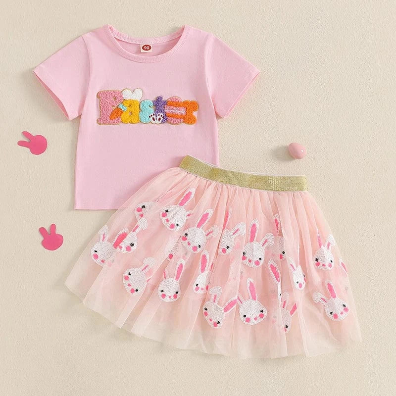 12-18M Embroidered Top and Bunny Tulle Skirt