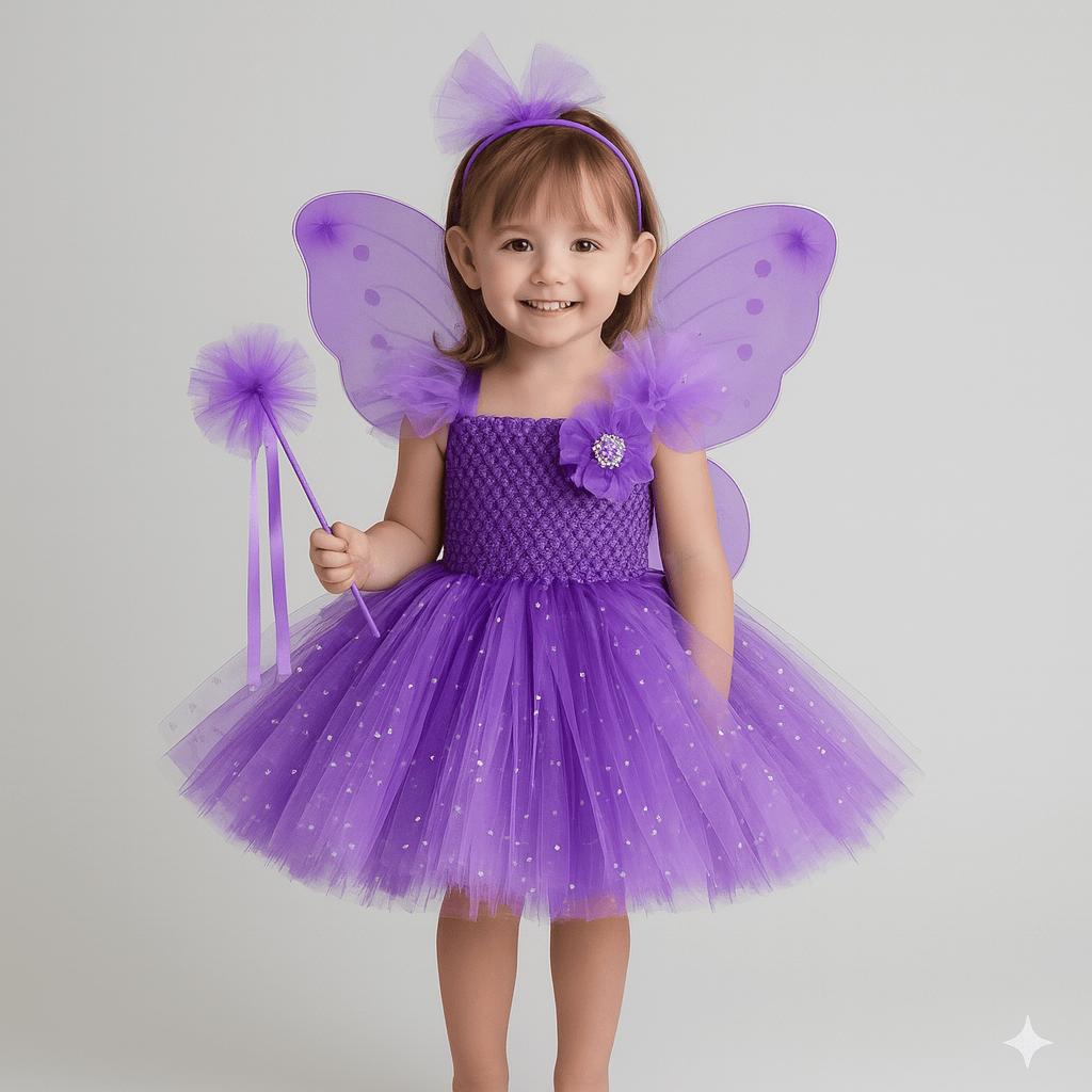 Fairy Costume Tutu Dress with Wings for Girls