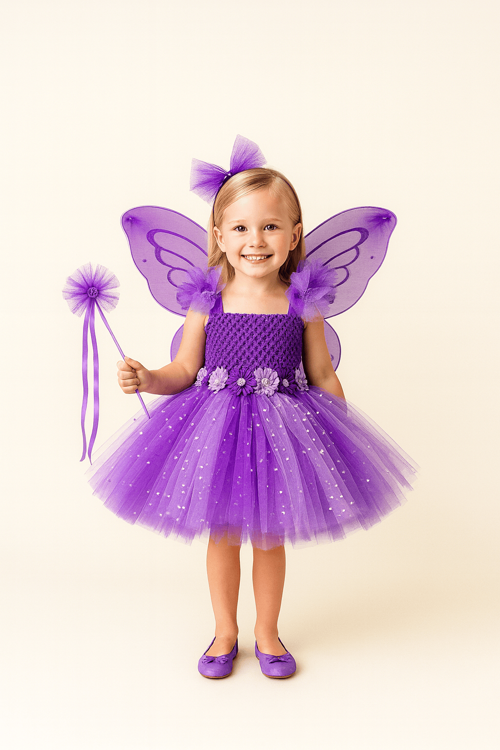 Fairy Costume Tutu Dress with Wings for Girls