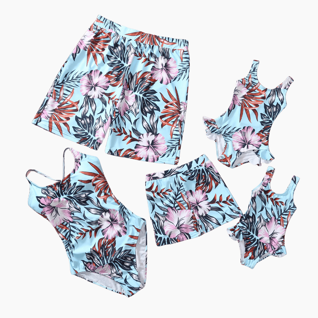 Family Matching Tropical Print Beachwear