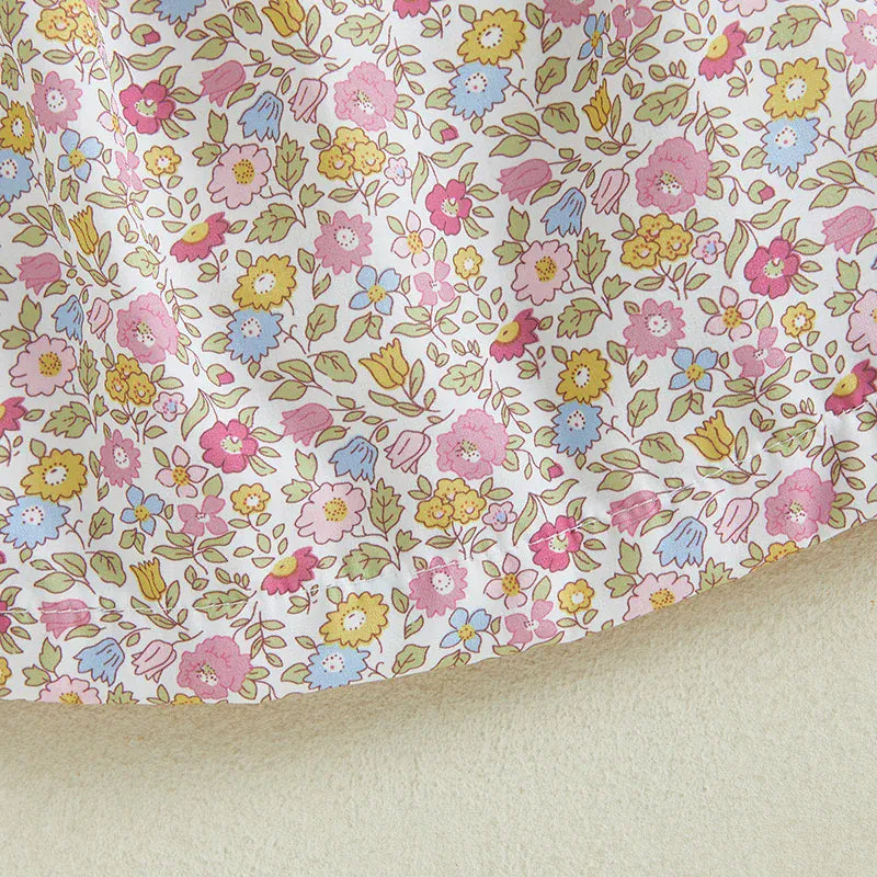 Floral Print Ruffle Sleeve Summer Dress