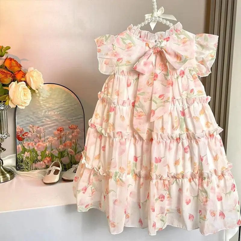 Floral / 3T Floral Ruffle Tiered Girls Dress