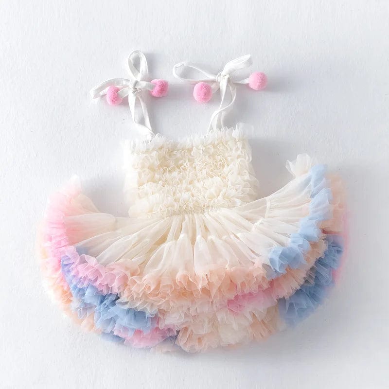 1 / 12M Fluffy Mesh Halter Baby Dress