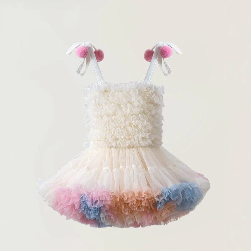 Fluffy Mesh Halter Baby Dress