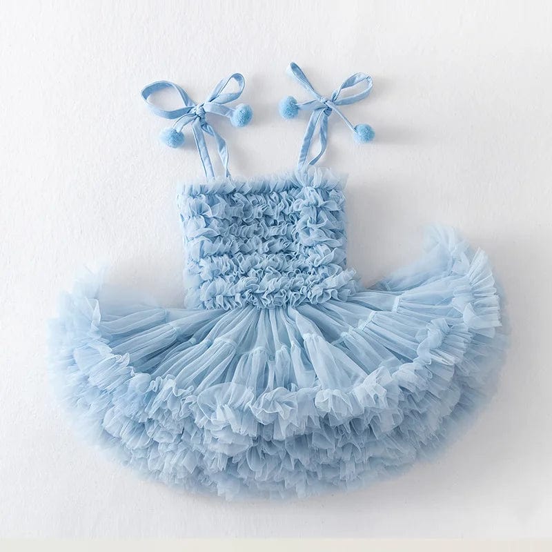 Fluffy Mesh Halter Baby Dress