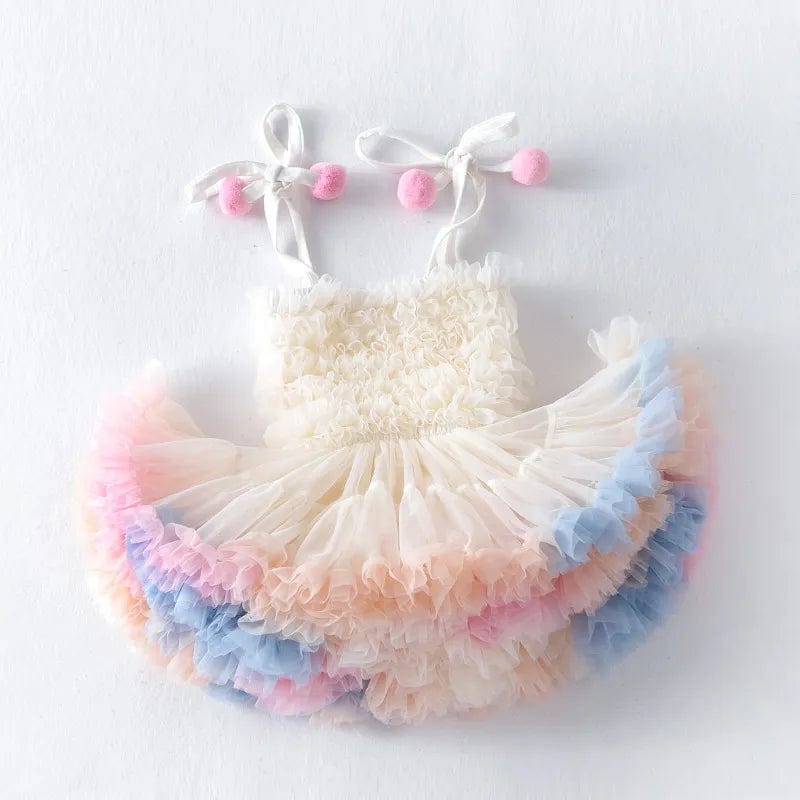 Fluffy Mesh Halter Baby Dress