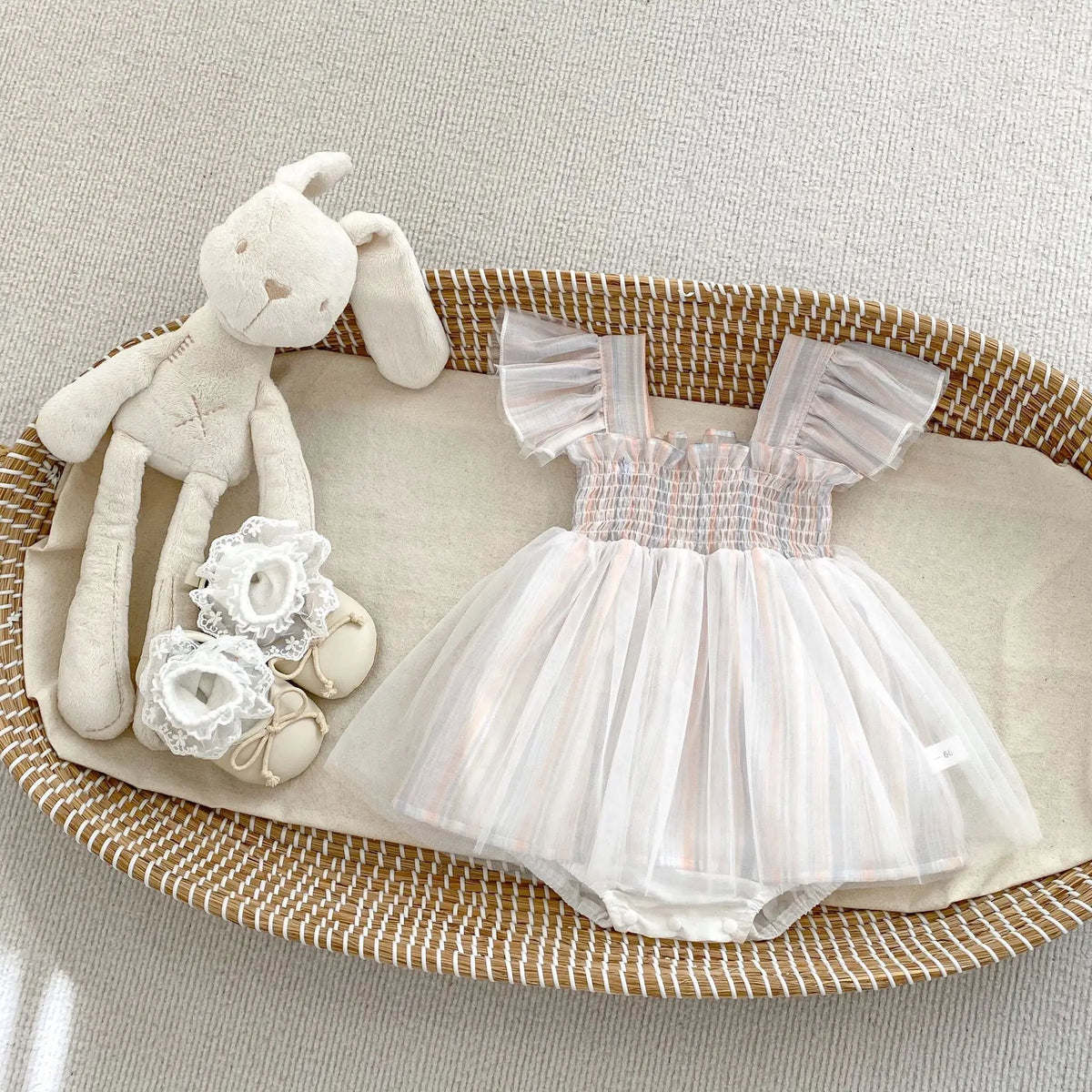Blue / 12-18M Fly Sleeve Girl Tutu Romper