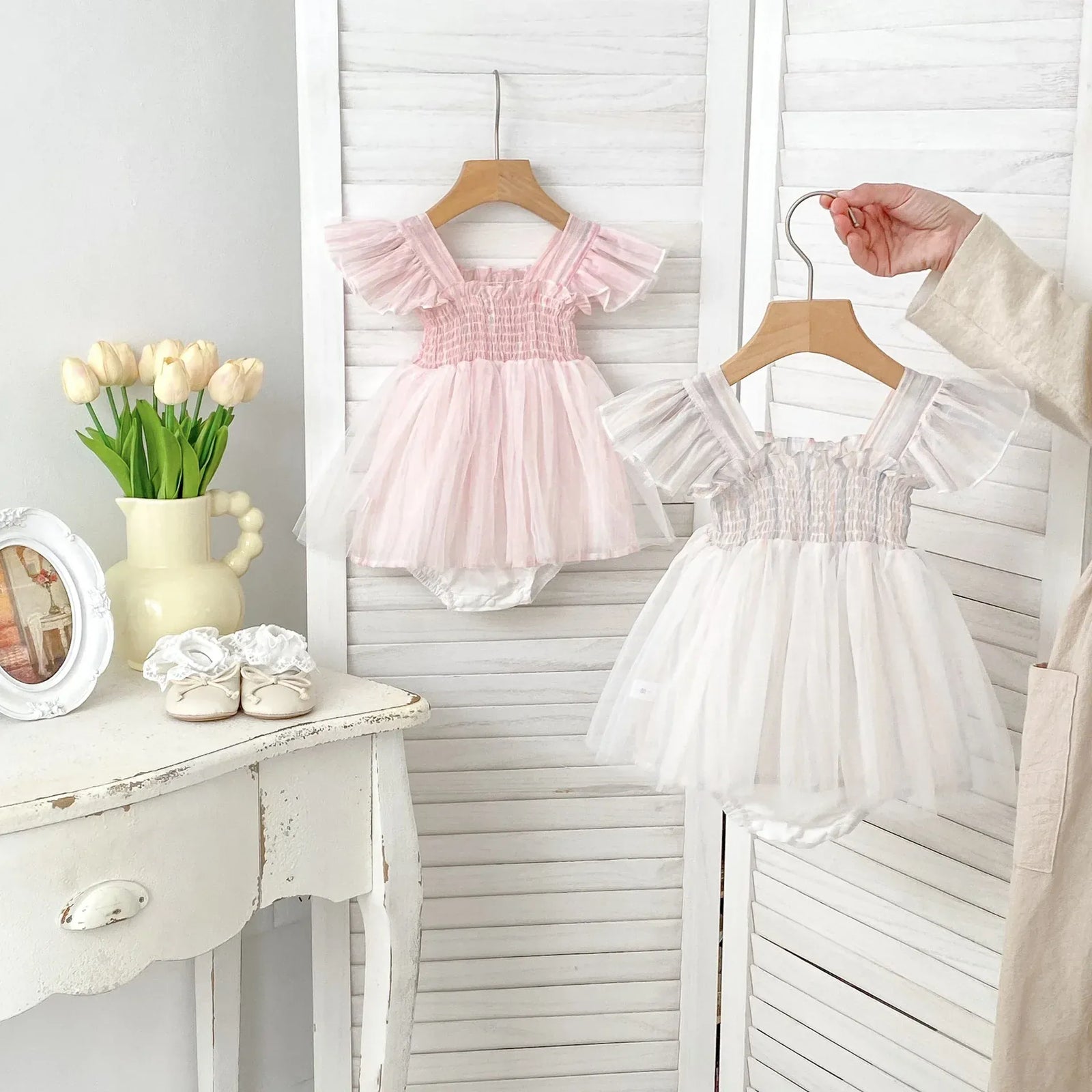 Fly Sleeve Girl Tutu Romper